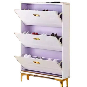 Modern furniture easy to assemble storage 50 pairs of shoes large wooden shoe cabinet rack with sliding door