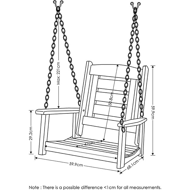 Minimalist Hardwood Patio Swings More Durable and Water Resistant Garden Outdoor Porch Wooden Swing Seat