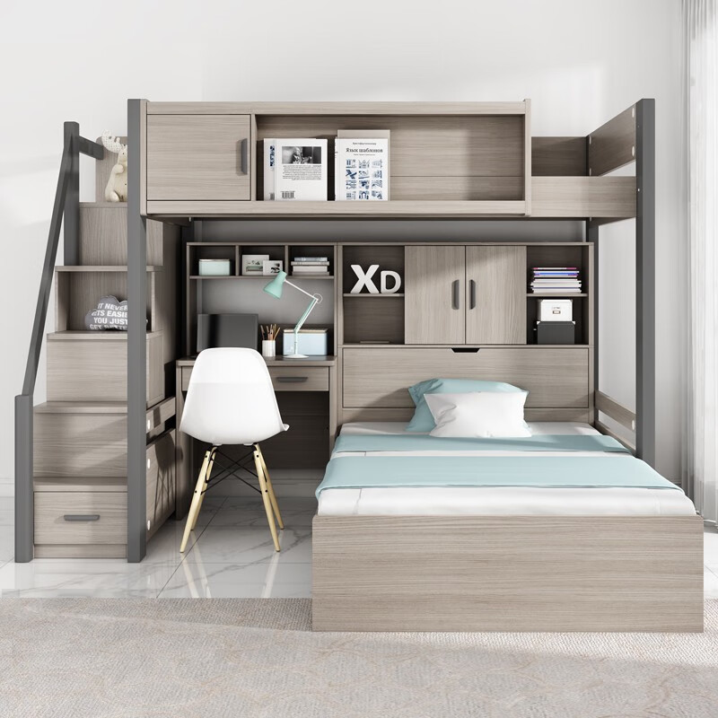 Children'S Loft Bed Home Furniture Nordic High And Low Bed Modern High And Low Multi-Functional Bunk Bed