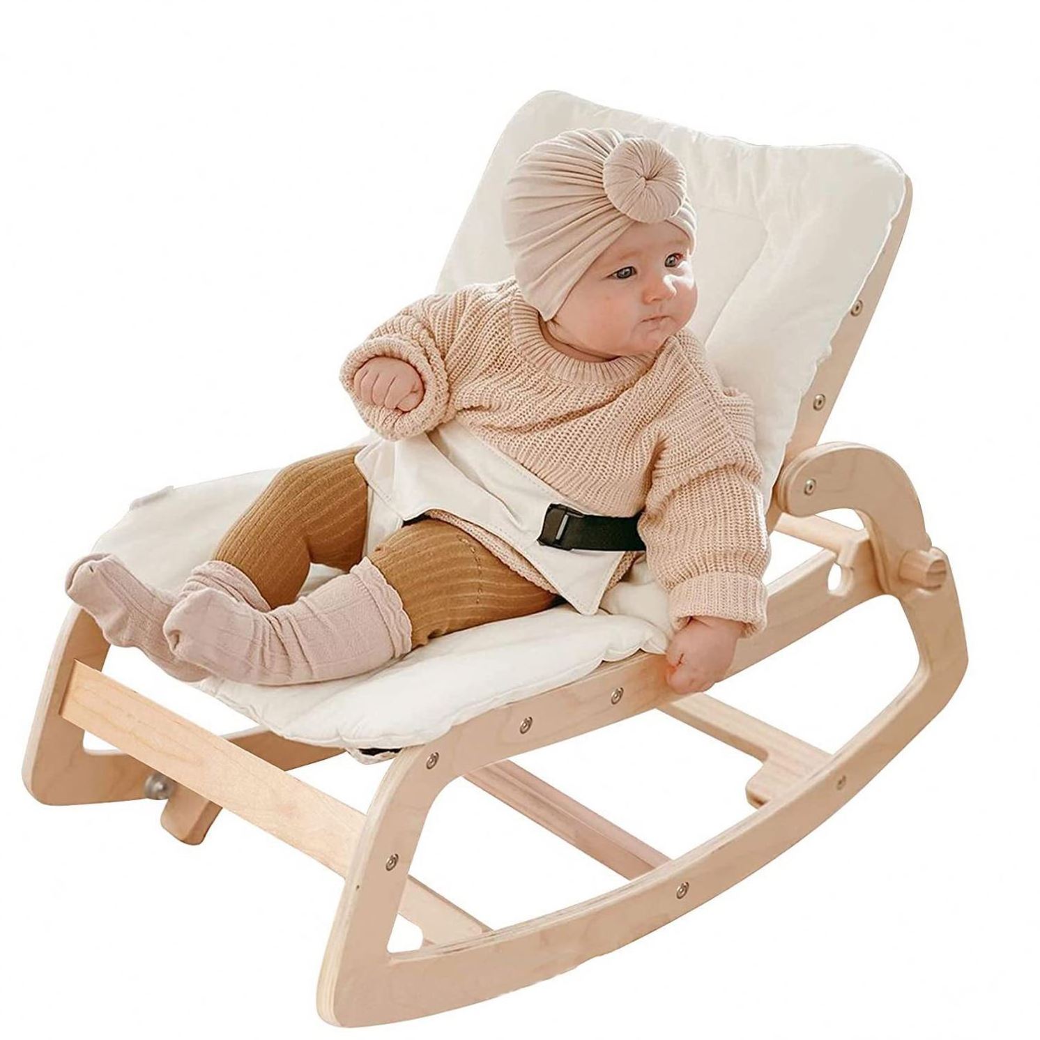 outdoor Natural Wood Infant-to-toddler Seat kid Portable Baby Rocker Rocking Chair child wooden baby rocking recliner chair