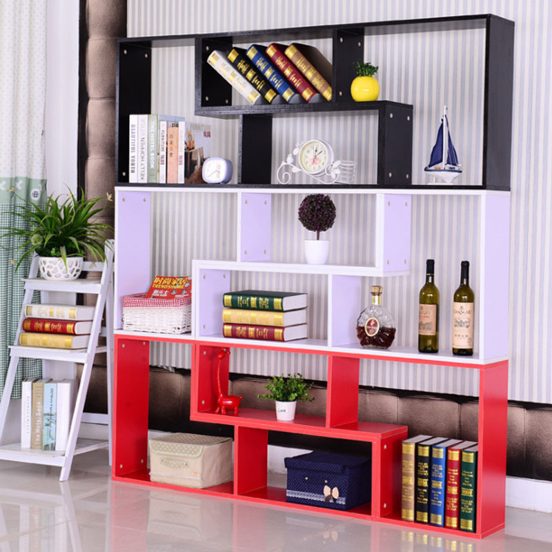 Home office white wood book shelf bookcase cube wooden bookcases shelf made in china