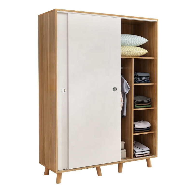 Bedroom wooden Wall wardrobe closet organizer sliding foldable wardrobe wholesale