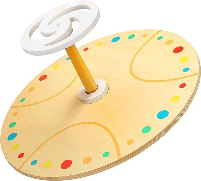 Wooden Sit  Spin Toys for Kids All Ages Classic Spinning Activity Toys Wooden Spinner Seat