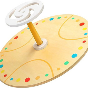 Wooden Sit  Spin Toys for Kids All Ages Classic Spinning Activity Toys Wooden Spinner Seat