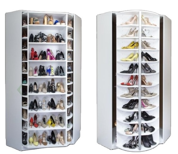 Eco-friendly material large closet shoe rack cabinet 360 degree revolving shoe storage cabinet