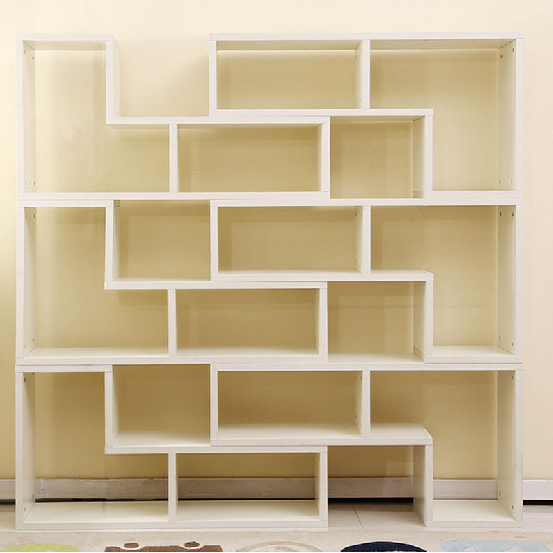 Home office white wood book shelf bookcase cube wooden bookcases shelf made in china