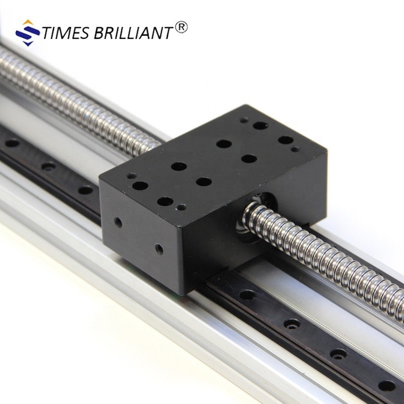 Low price 100kg horizontal heavy load aluminium 300mm stroke steel ball screwr linear guide rail for cnc cutting drilling