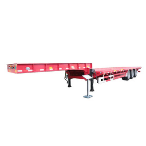 Heavy Loading Capacity 40Feet Container Transport Heavy Duty 80Ton Frame Used Extended Lowbed Low Bed Semi Trailer