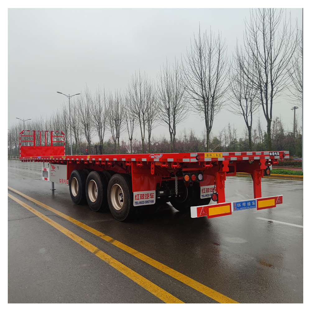 3 Axles 30 ft Blue Cheap Flat Bed Semi Trailers Flatbed Container Trailer For Sale