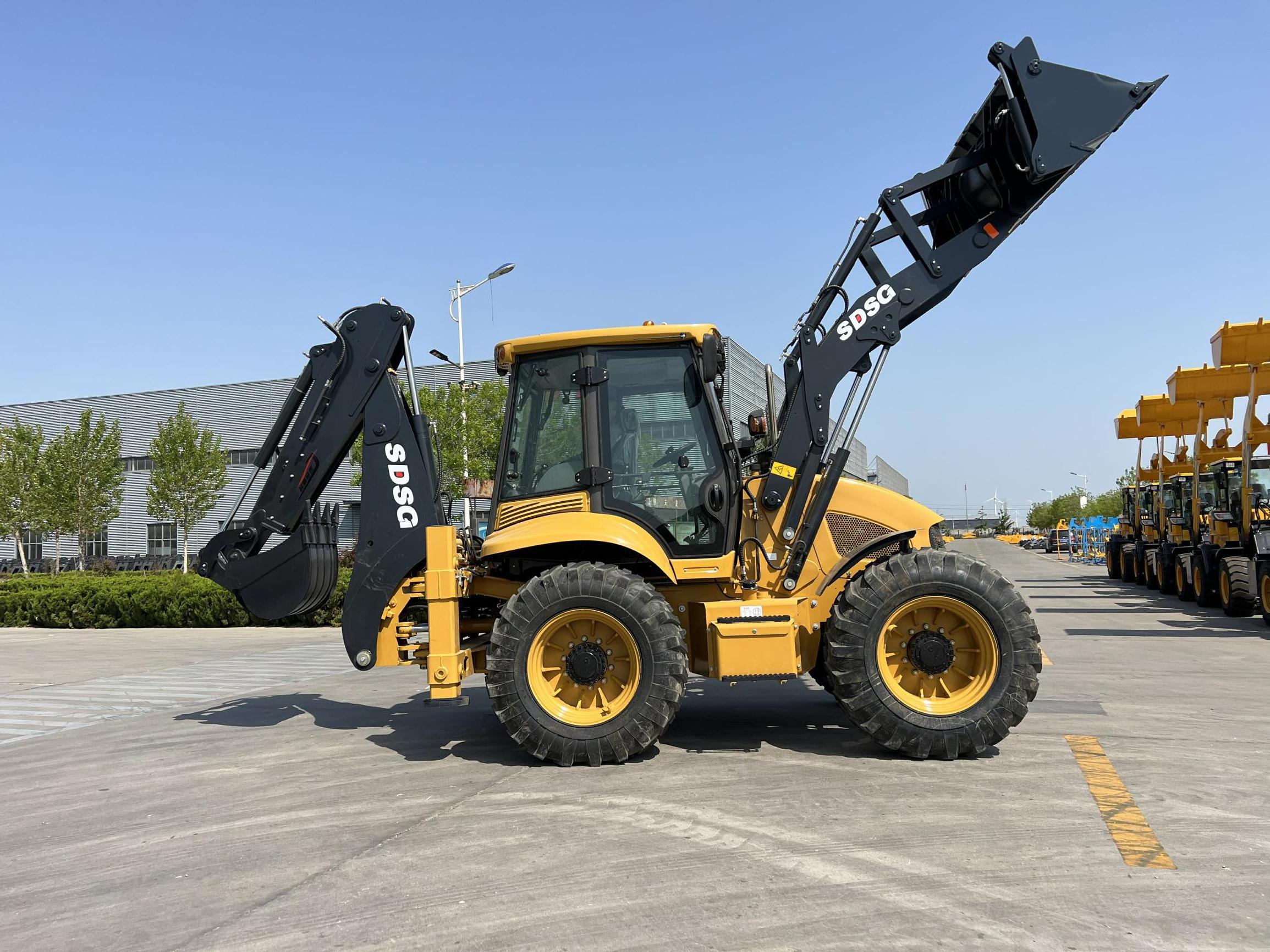 backhoe four-wheel excavator-loader rubber tire backhoe