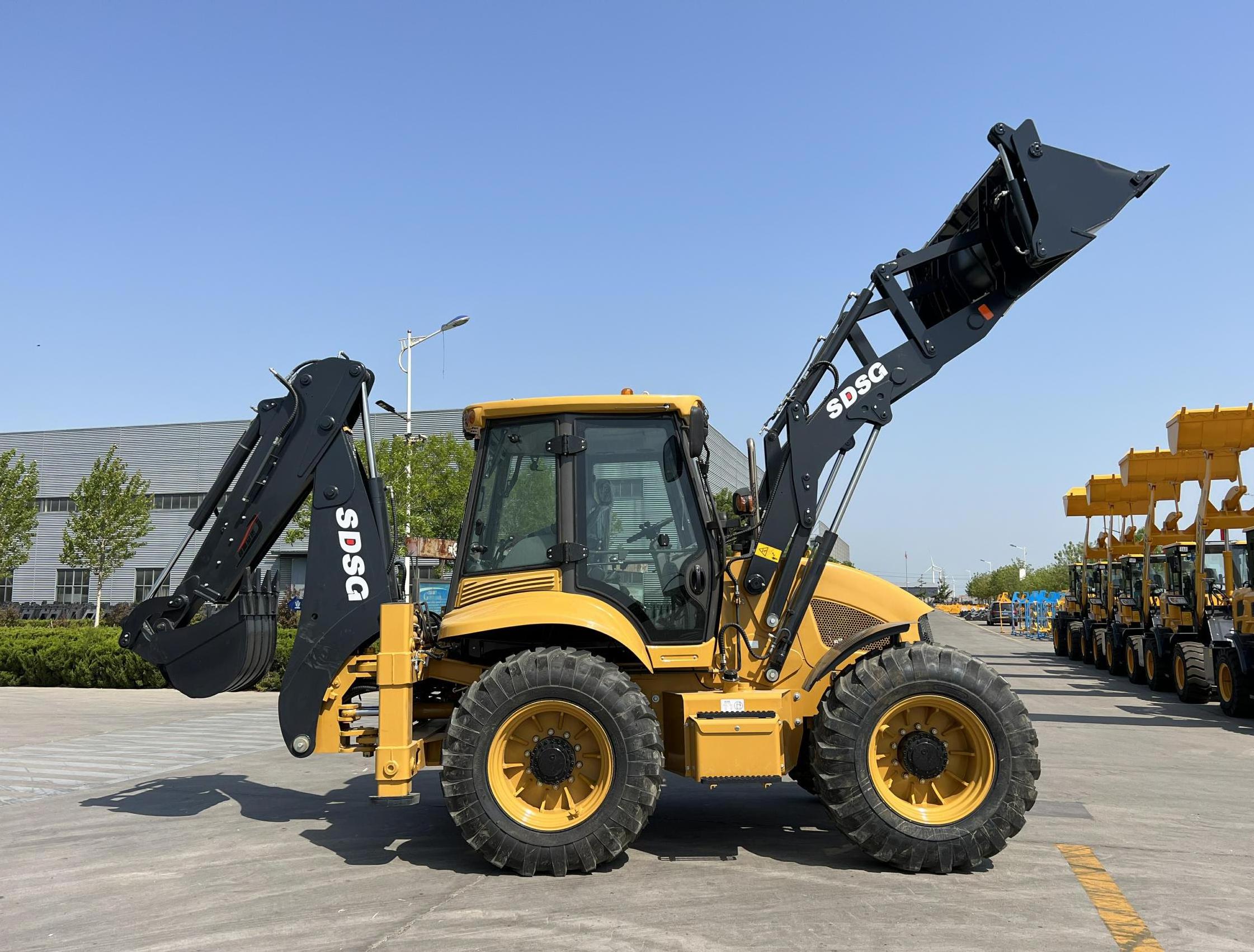 backhoe four-wheel excavator-loader rubber tire backhoe