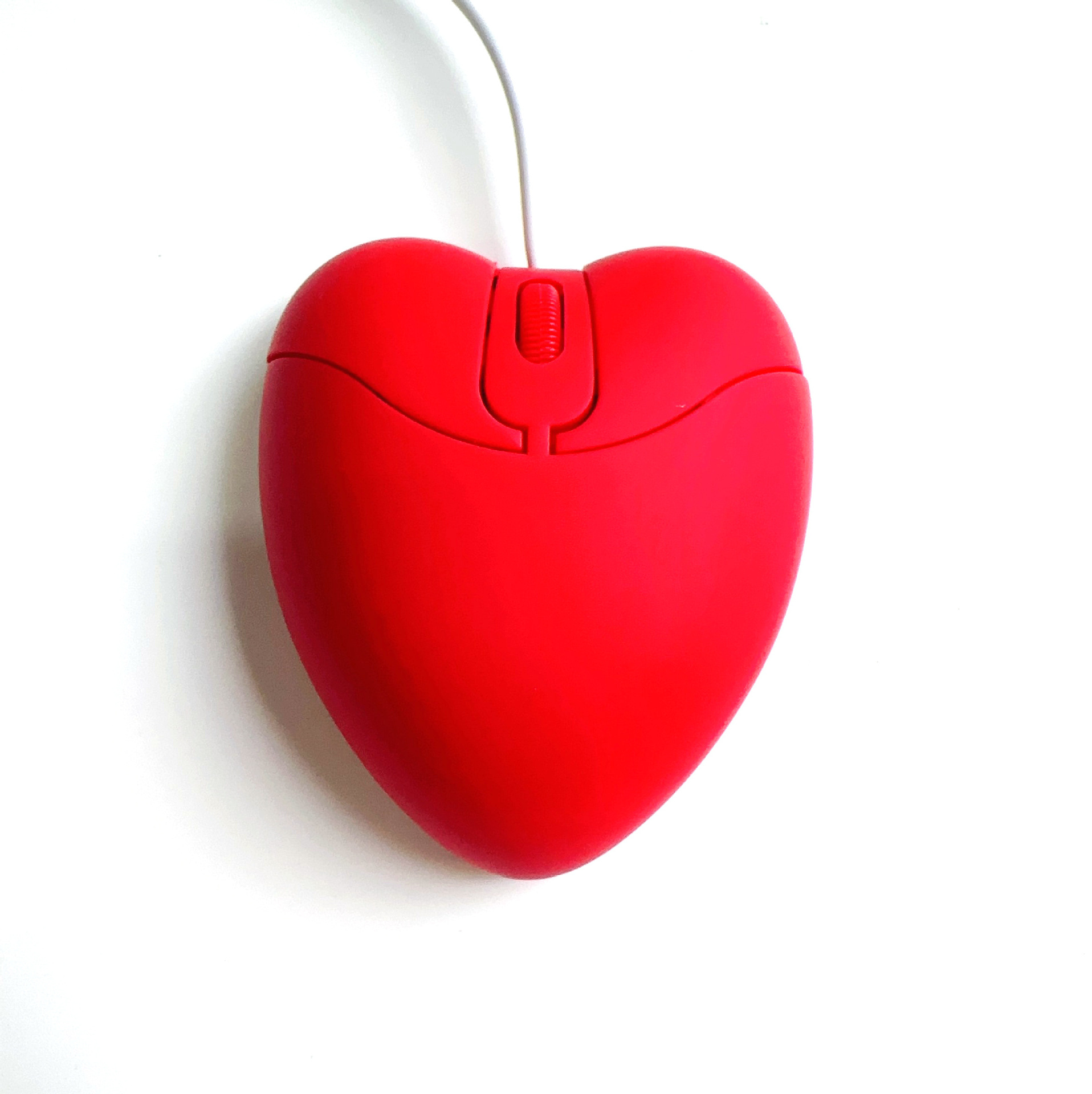 Wired Computer Mouse USB Optical Cute Red Love Heart Super Slim PC Mouse 3D For Friends Girls Kids For Laptop PC Tablet