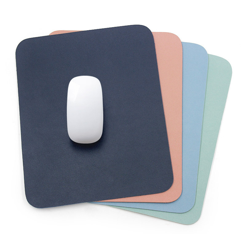 Mouse Pad Cute Double-sided Mat Pad for Mouse Mice Office 21x26cm Mousepad Kawaii PU Leather Waterproof Cup Mats Deskpad Girls