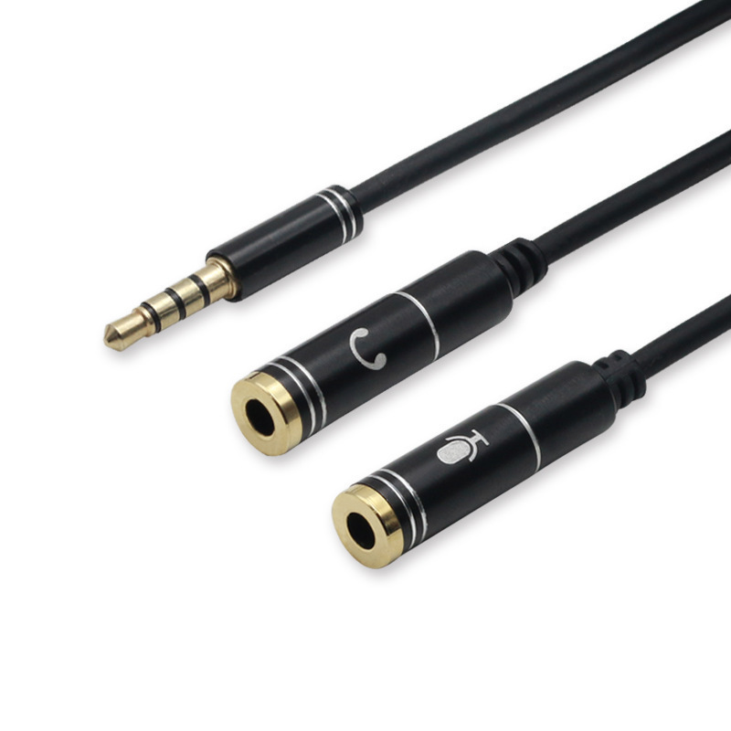 New 3.5mm Jack Headphone+Mic Audio Splitter Gold-Plated Aux Extension Adapter Cable Cord Wire for Samsung MP3 Player