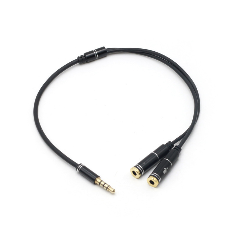 New 3.5mm Jack Headphone+Mic Audio Splitter Gold-Plated Aux Extension Adapter Cable Cord Wire for Samsung MP3 Player