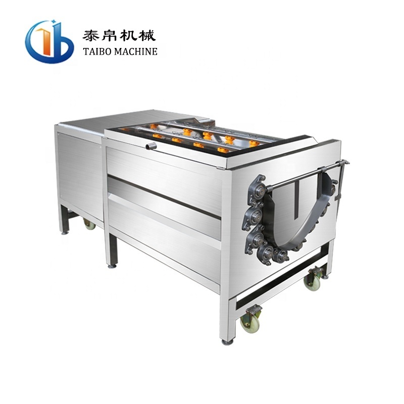 TBQT300 brush roller vegetable washing machine vegetable washing and peeling machine tomato/ginger washing and peeling machine