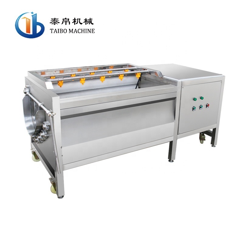 TBQT300 brush roller vegetable washing machine vegetable washing and peeling machine tomato/ginger washing and peeling machine