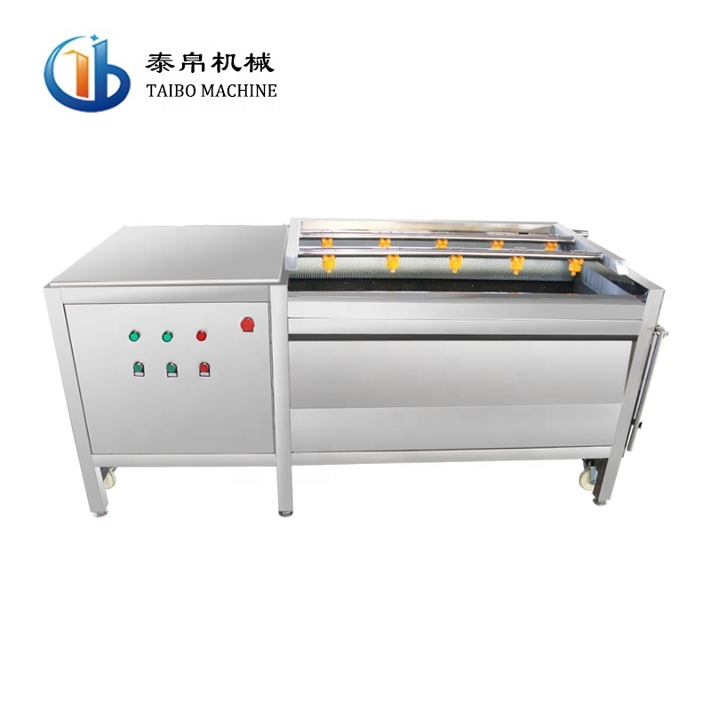 TBQT300 brush roller vegetable washing machine vegetable washing and peeling machine tomato/ginger washing and peeling machine