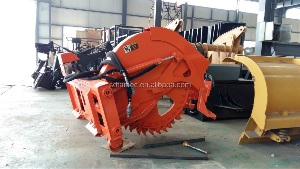 skid steer loader attachment disc saw disk type trencher wheel trencher