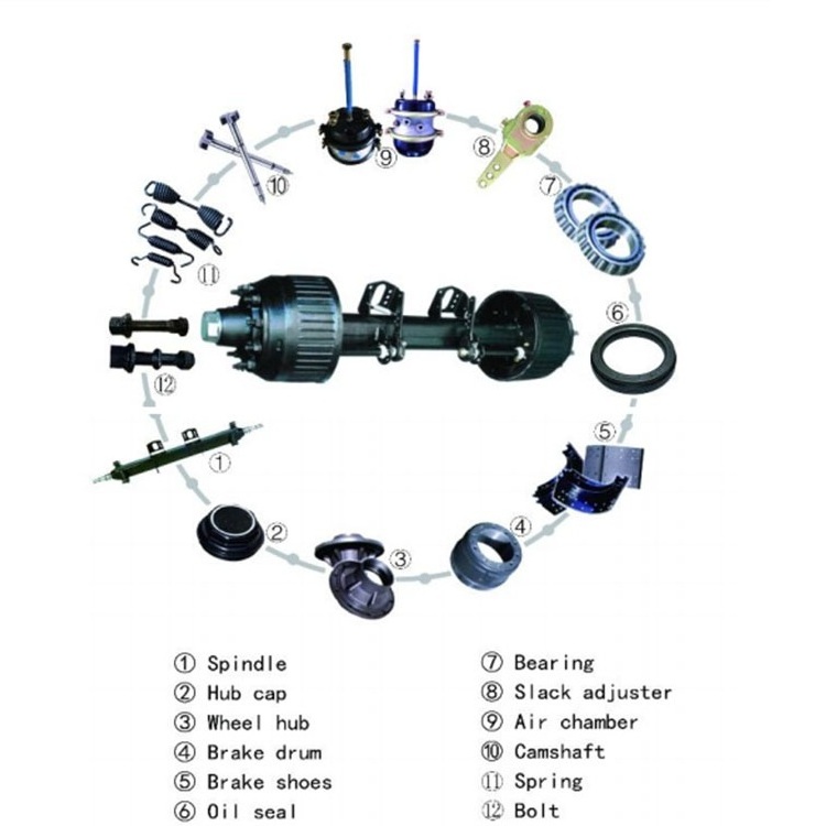 Hot sale High quality BPW Type used semi trailer axle