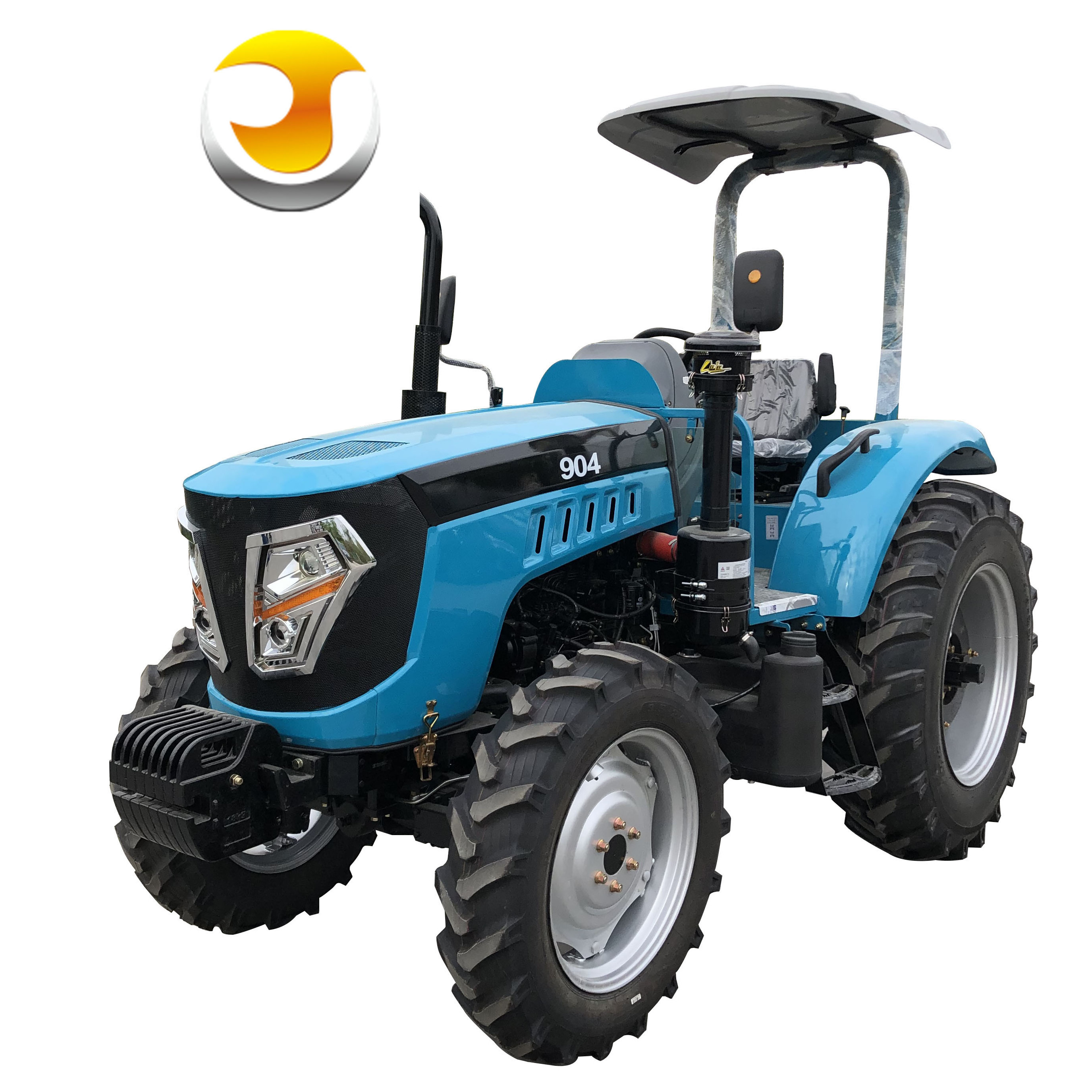 4WD wheel tractor original quality low price farming tractor with canopy 90hp YTO engine