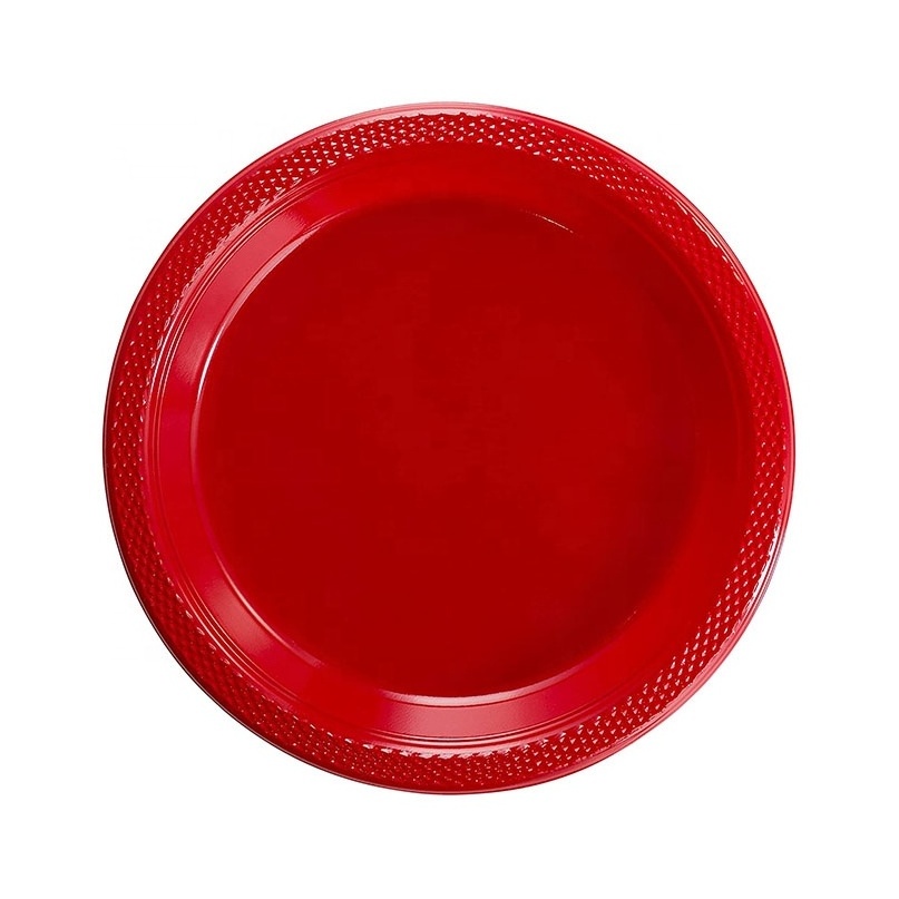 Eco-Friendly High Quality Reusable Plastic Plates Party Christmas Color Cake Plate Premium Dessert Dinner Plate