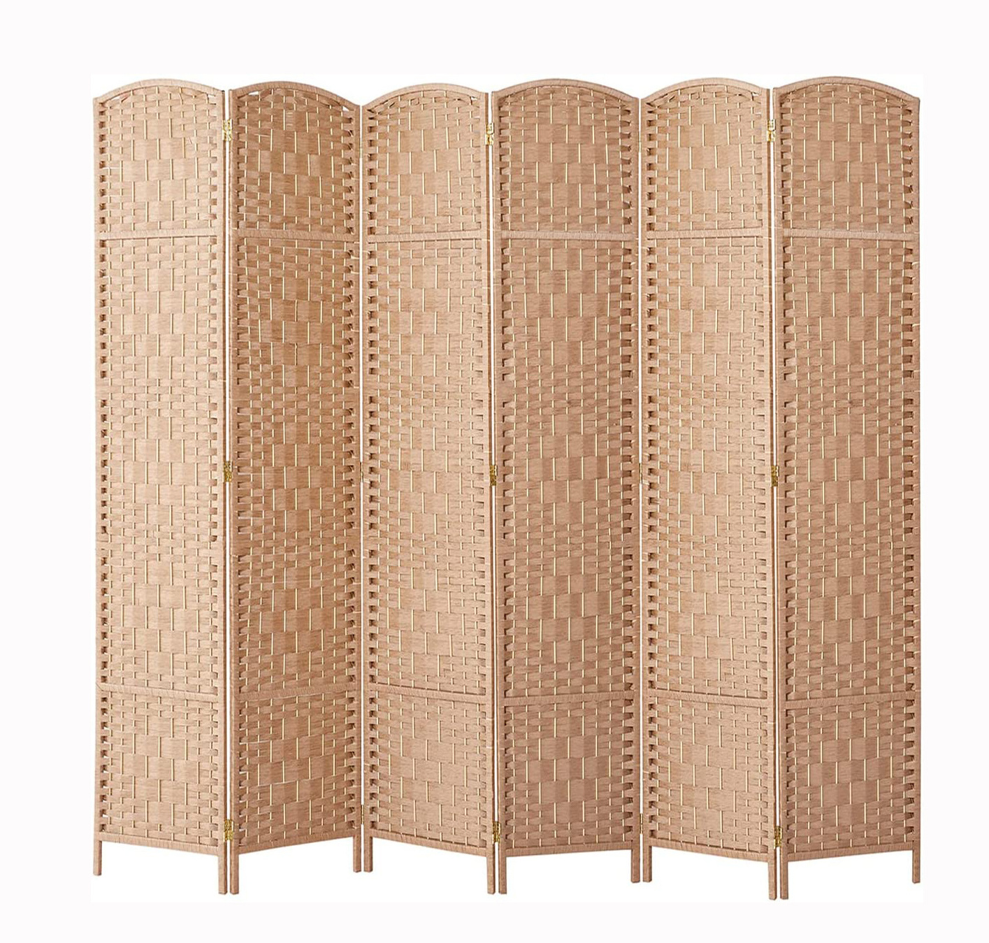 Natural Diamond Weave Fiber 4 panel 6 panel 8 panel Folding Privacy Screens Room Divider