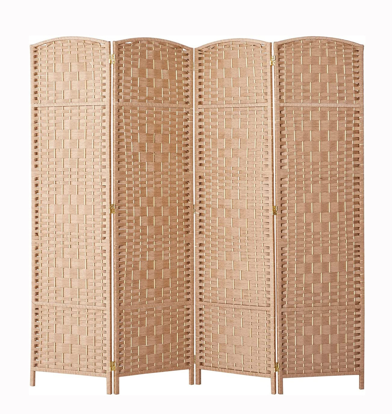 Natural Diamond Weave Fiber 4 panel 6 panel 8 panel Folding Privacy Screens Room Divider