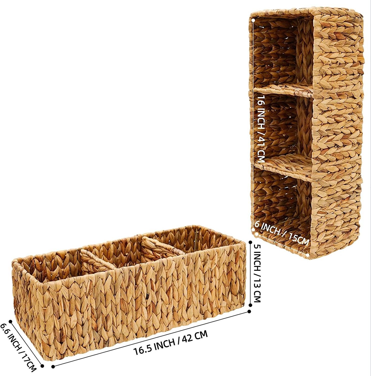 Handmade Seagrass water hyacinth  Woven Storage Box Basket with Sundry Bath Cosmetic Towel holder