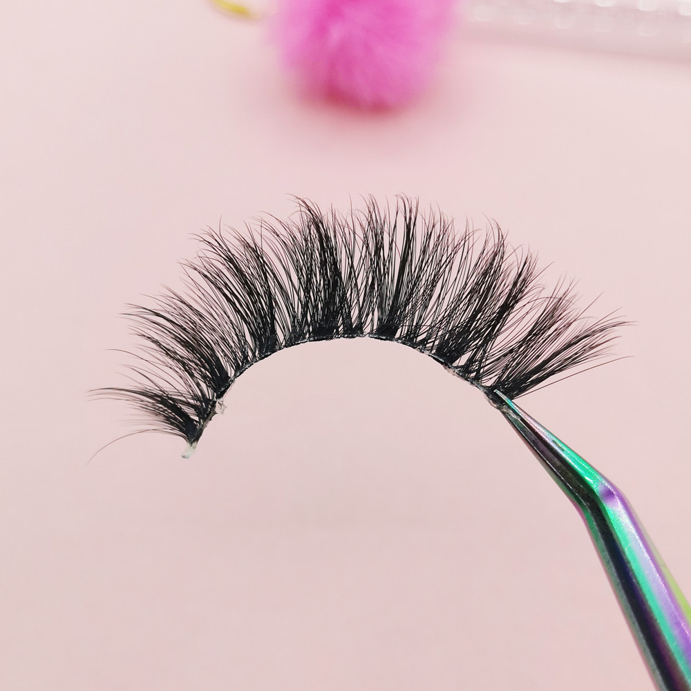 Wholesale vendor full strip eyelashes cat eye fox eye faux mink clear band eyelashes invisible band lash transparent band lash