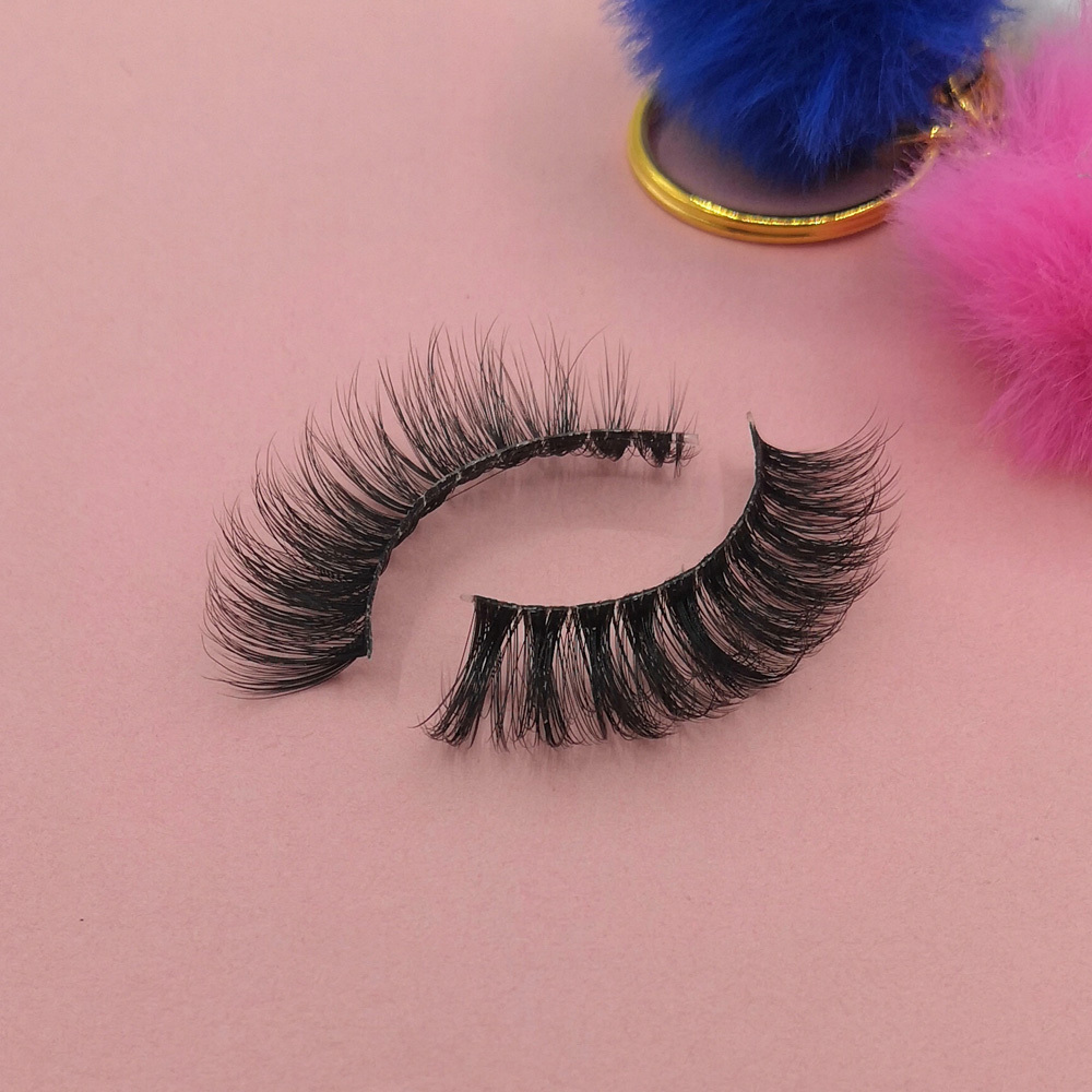 Private label invisible band lash transparent band cat eye fox eye eyelash faux mink clear band eyelashes