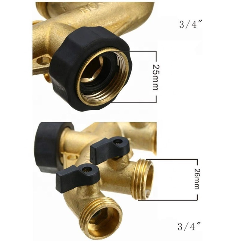 Low price 4 Way Hose Splitter shut-off valves for Garden tap irrigation solid hose