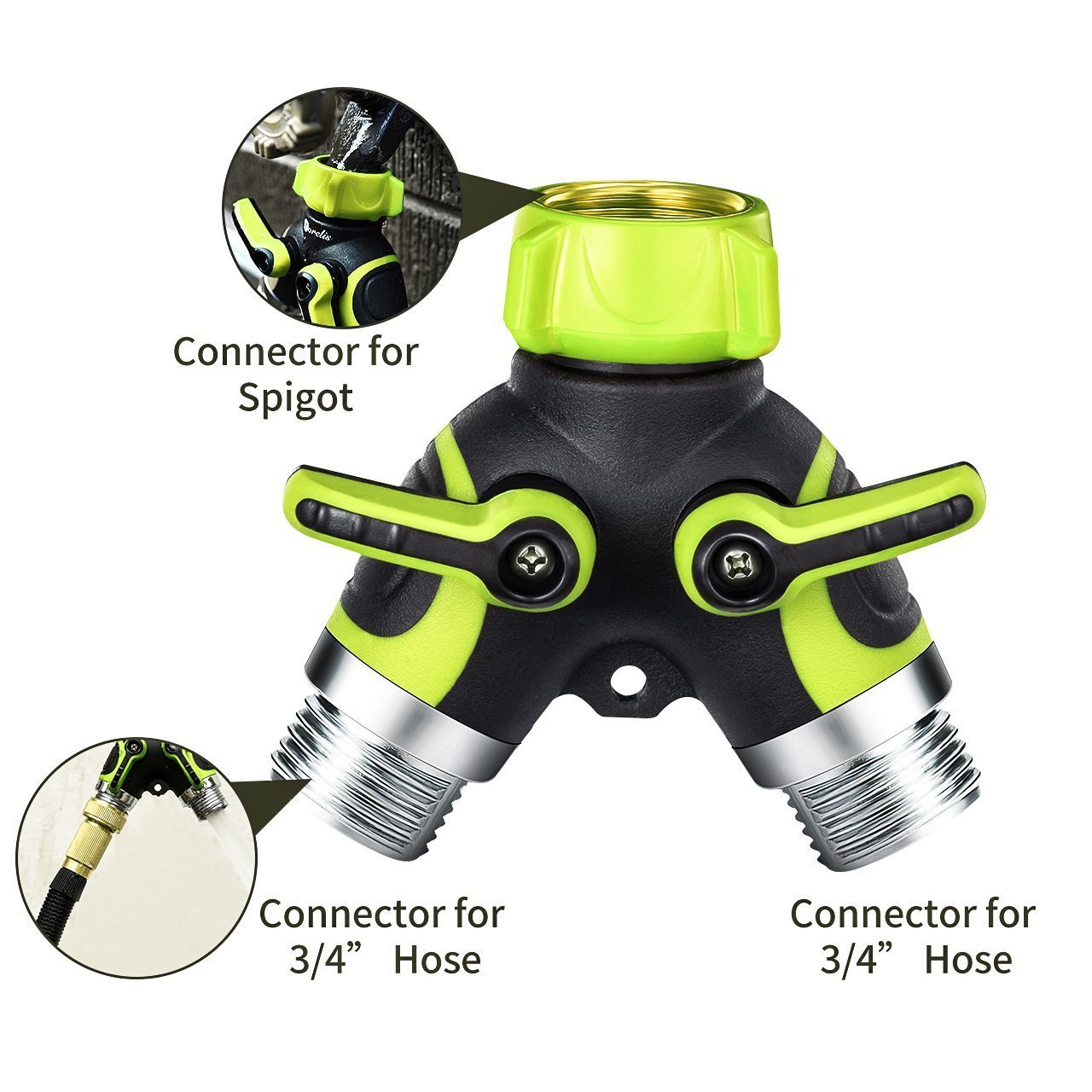 Titans Heavy-Duty Plastic Water Hose Splitter for Garden Hose Connection