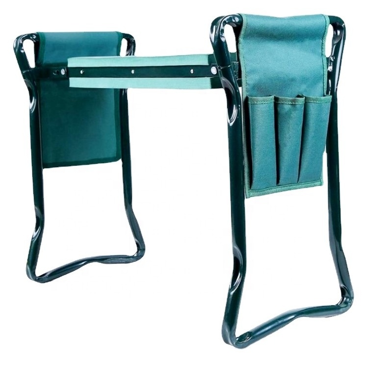 Portable Foldable Garden Kneeler Stool Kneeling Pad Bench Chair and Seat with Tool Pouches