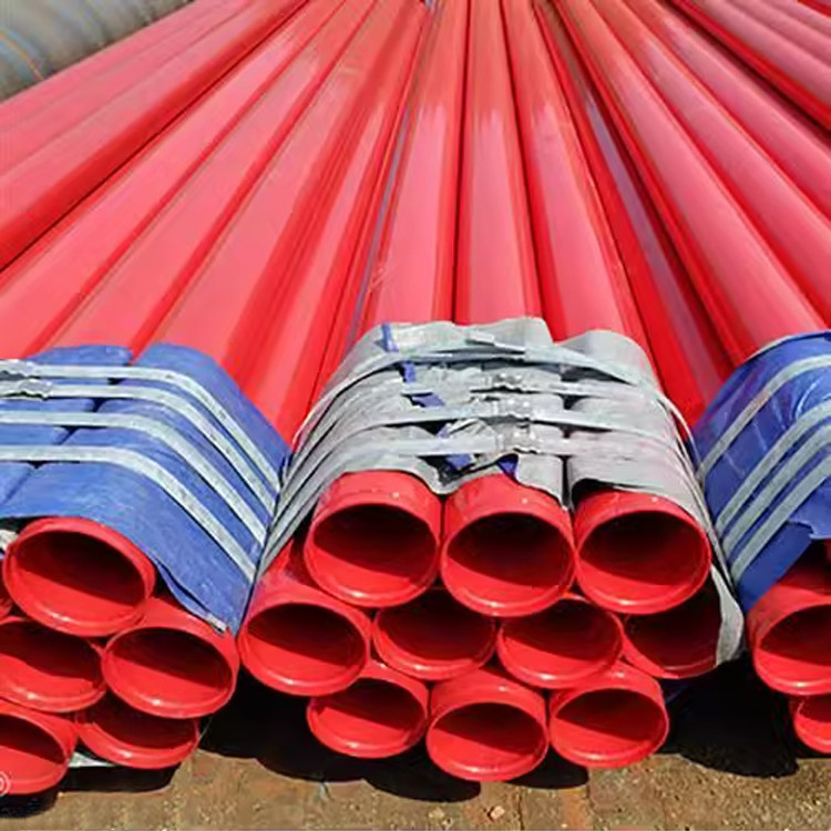 Fire fighting material Red painted sch10 weld carbon steel fire sprinkler pipe tube price