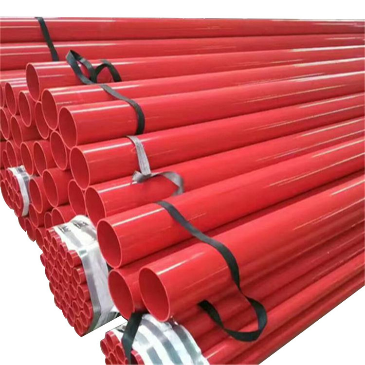 Fire fighting material Red painted sch10 weld carbon steel fire sprinkler pipe tube price