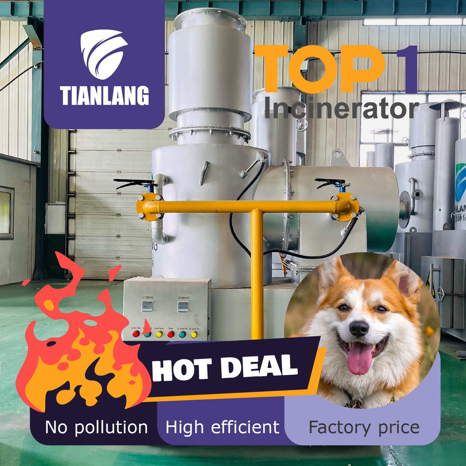 Hospital  incinerator poultry incinerator pet cremation incinerators harmless cremators machine