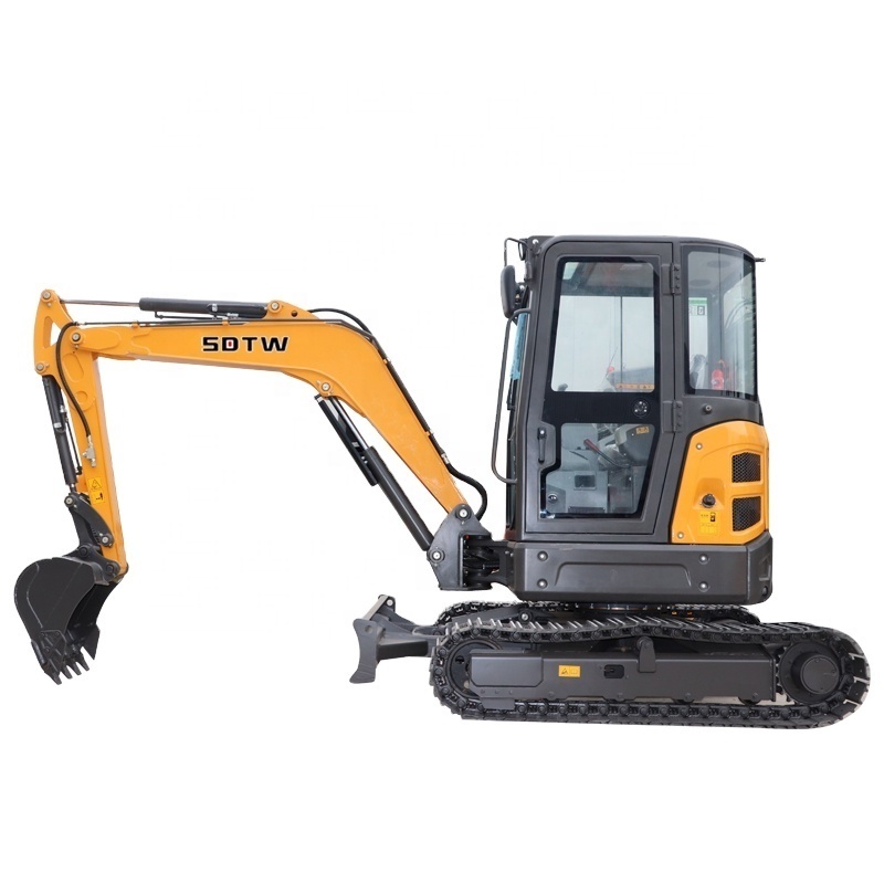 SDTW 4000kg 18.5kw kubota engine with swing boom, pilot joysticks, big cabin crawler mini digger excavator with A/C