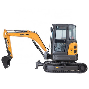 SDTW 4000kg 18.5kw kubota engine with swing boom, pilot joysticks, big cabin crawler mini digger excavator with A/C