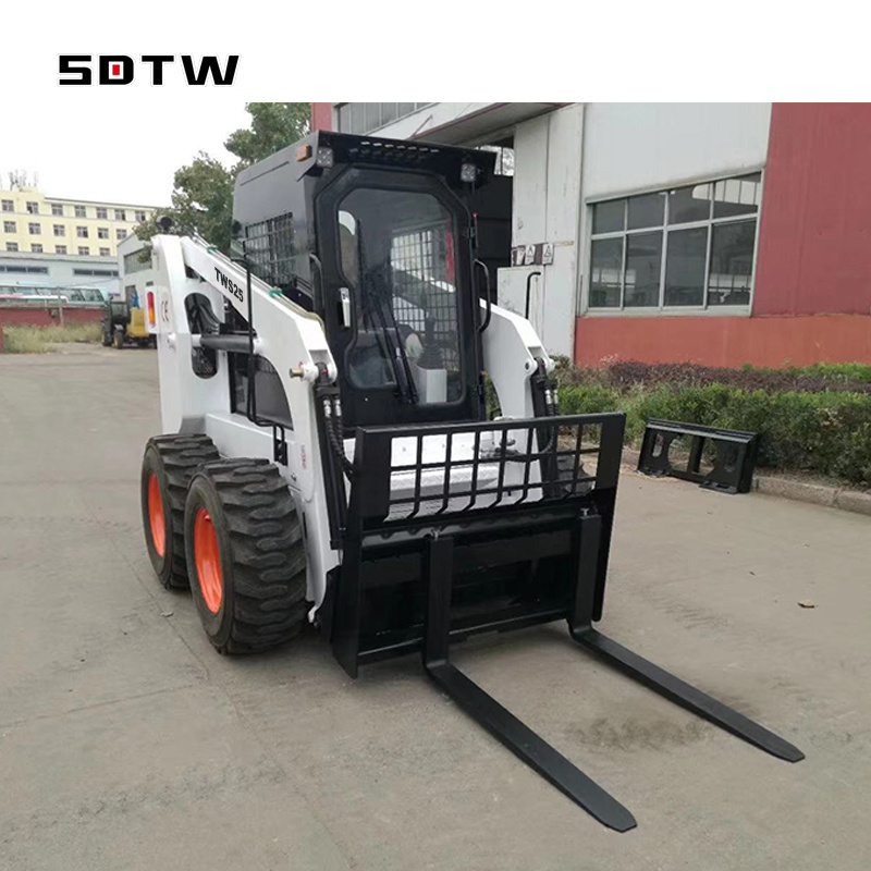 CE EPA China Manufacturer Small mini tyre tires Skid steer loader 25hp 1300KG 1 ton  steer Loader For hot Sale skid loaders Fast