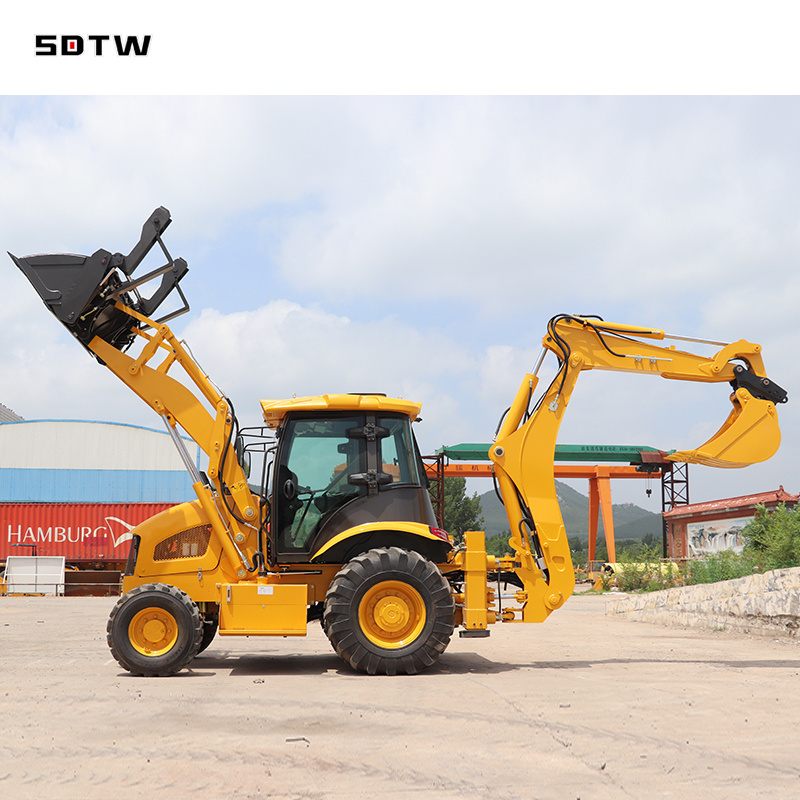 TW880 8ton Top Quality Small Wheel Backhoe Loader Mini Skid Steer Loader