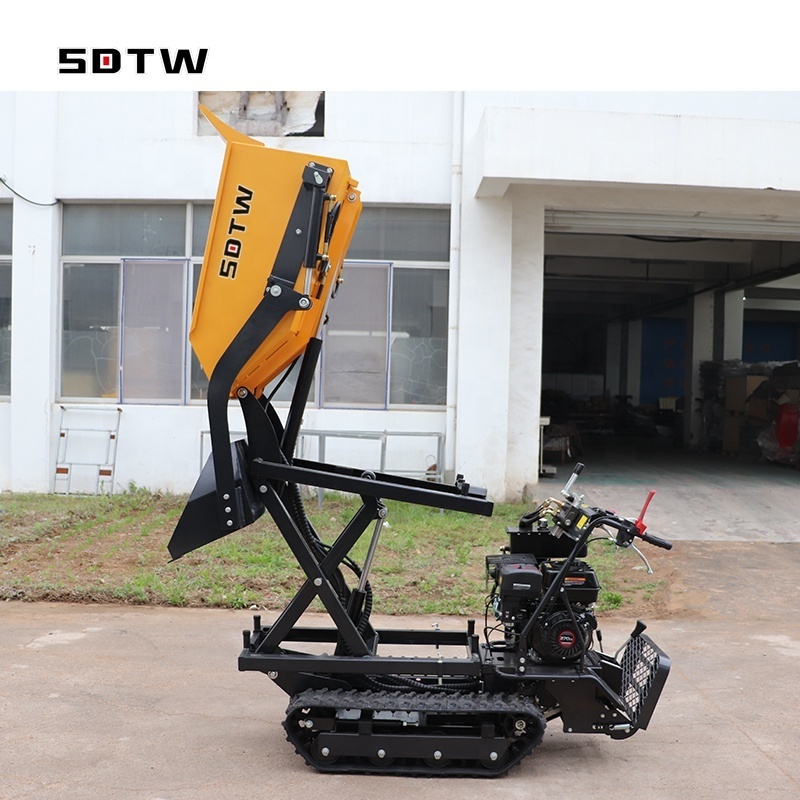 china best price 500KG 6.62kw Briggs&Stratton gasoline engine Mini Self Loading Track Dumper with Hydraulic Tipping for sale