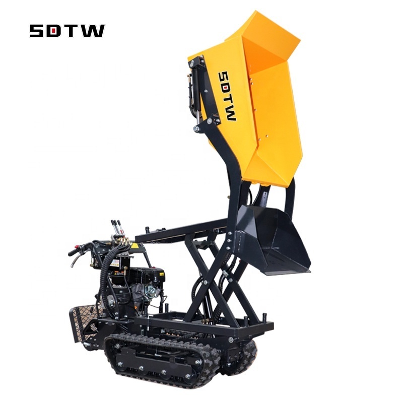 China high tipping dumper 500kg 600kg 1ton 2 ton mini lift crawler tracked small dumper high lifting honda engine for hot sale