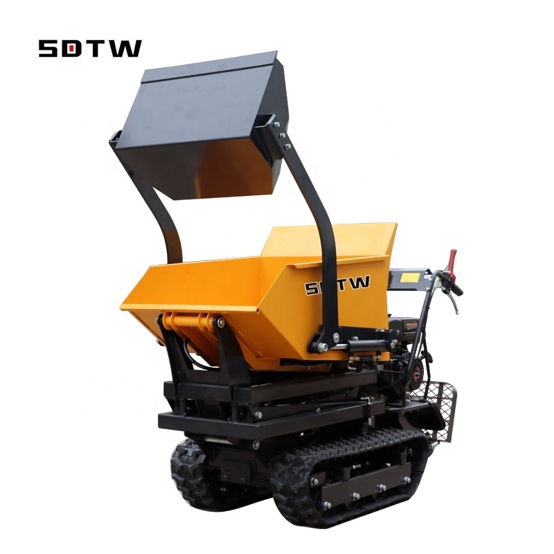 china best price 500KG 6.62kw Briggs&Stratton gasoline engine Mini Self Loading Track Dumper with Hydraulic Tipping for sale