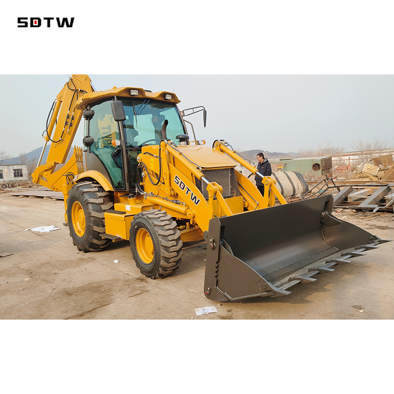 TW880 8ton Top Quality Small Wheel Backhoe Loader Mini Skid Steer Loader