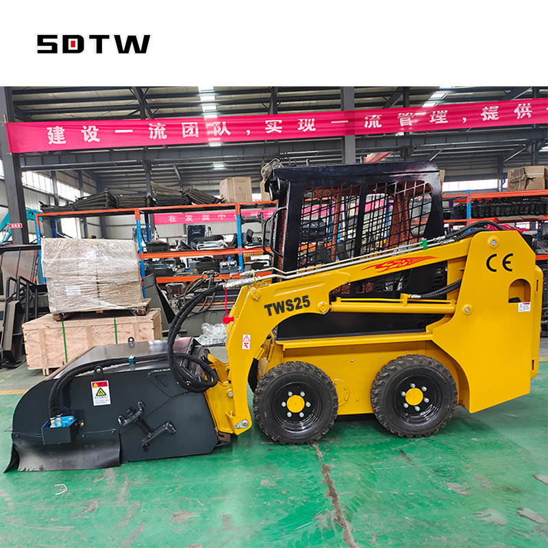 CE EPA China Manufacturer Small mini tyre tires Skid steer loader 25hp 1300KG 1 ton  steer Loader For hot Sale skid loaders Fast