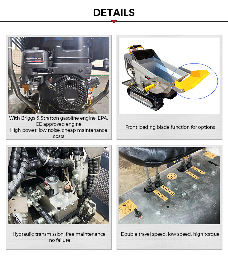 mini small Loader Dumper with honda engine  Mini track dumper 500kg 800kg equipped gasoline small Dumper
