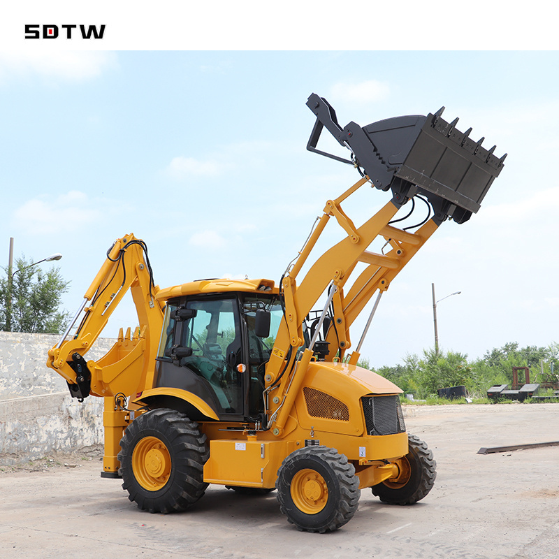 TW880 8ton Top Quality Small Wheel Backhoe Loader Mini Skid Steer Loader