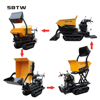 China high tipping dumper 500kg 600kg 1ton 2 ton mini lift crawler tracked small dumper high lifting honda engine for hot sale