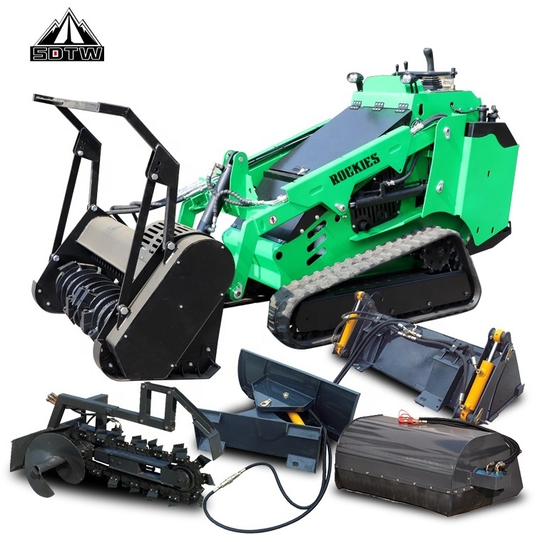 TW850 Mini track SkidSteer Loader with 200kg 300kg 400kg bucket  capacity skidsteer with Kubota engine